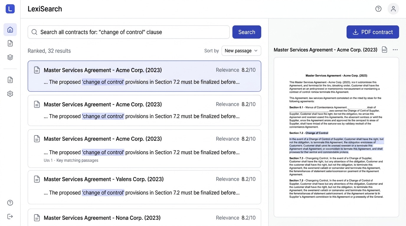 The DocuMind document search interface