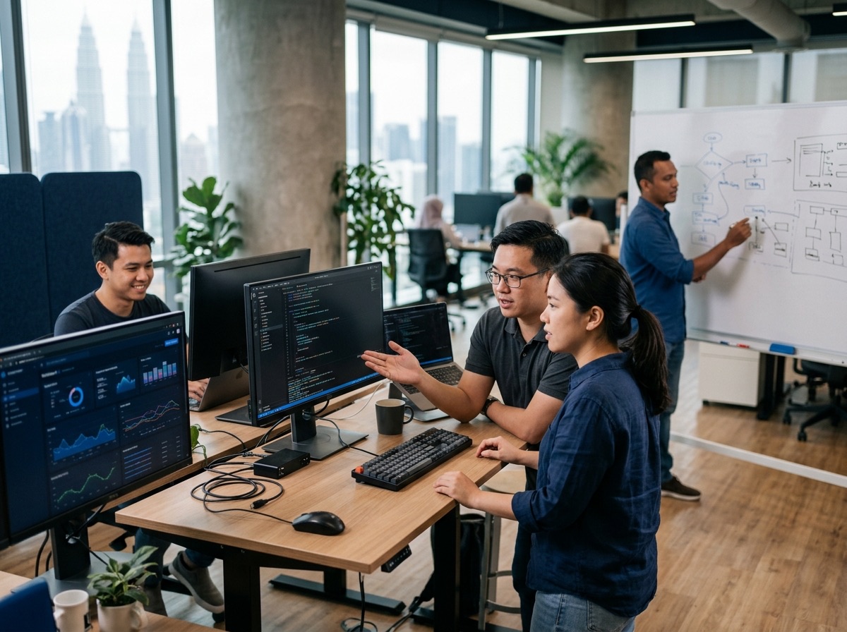 Engineers at work in the Gotchaa Lab office