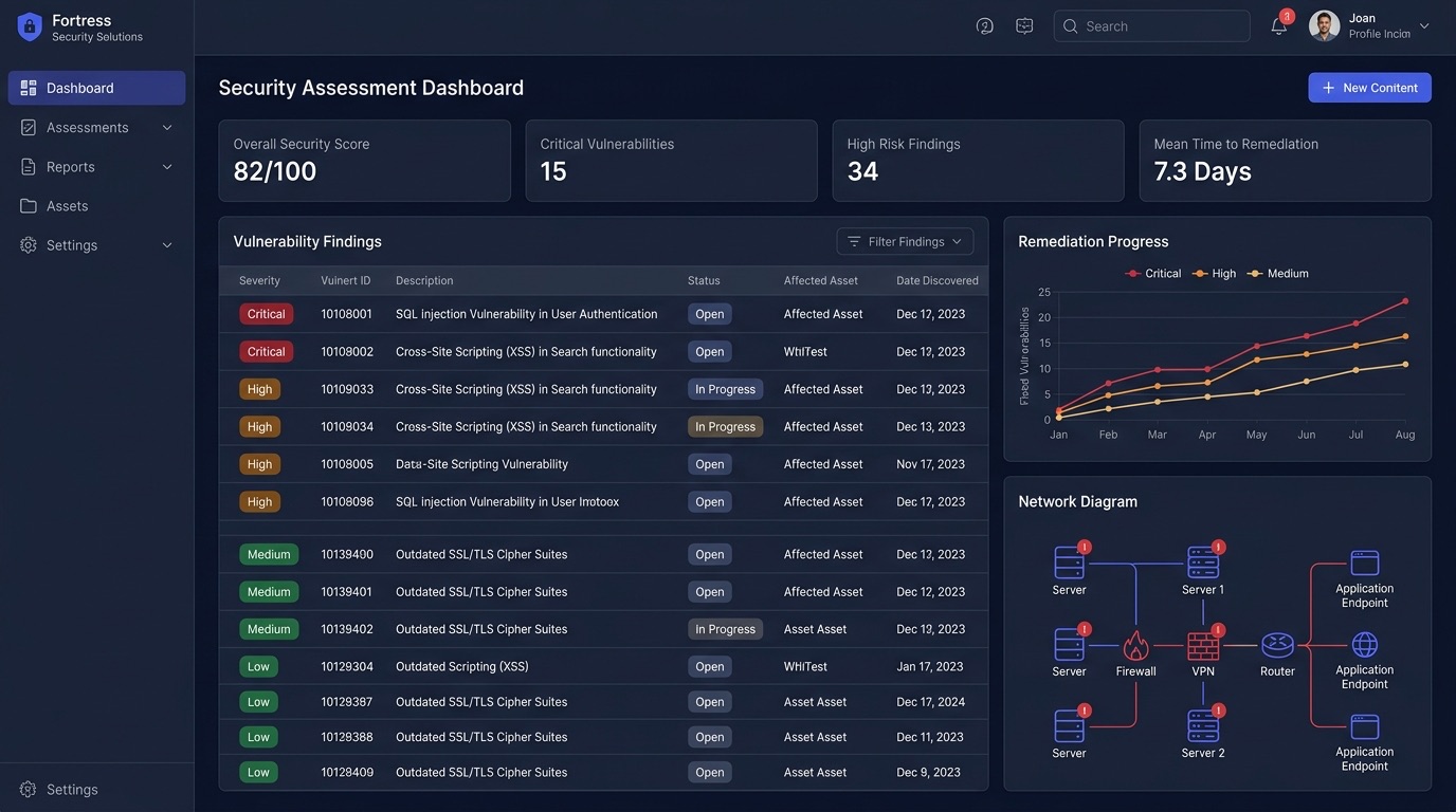 Security assessment reporting